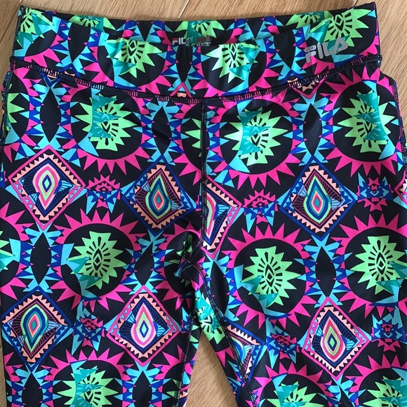 FILA SPORT Performance running tights leggings jacket hoody NWOT Med geometric - Picture 9 of 12